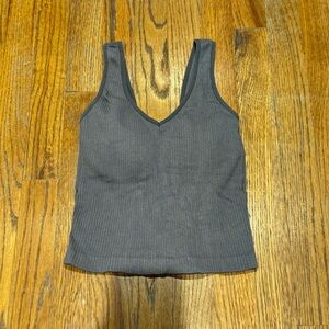 Altar'd State Gray Ribbed Tank Top